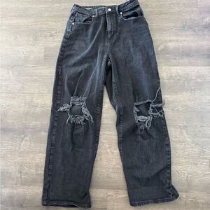 Women Distressed Black Jeans